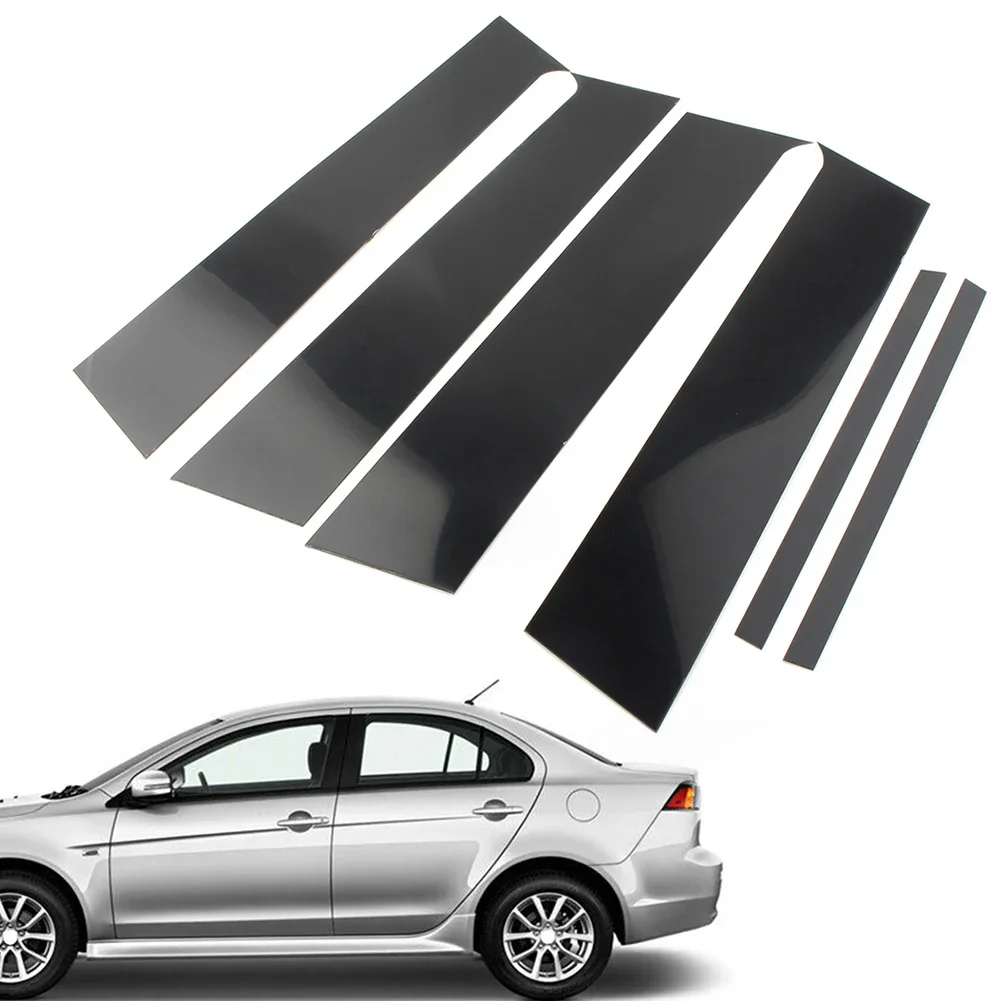 

6PcsCar Pillar Posts Door Window Decorative Trim For Mitsubishi Lancer Sedan 2008 2009 2010 2011 2012 2013 2014 2015 2016 2017