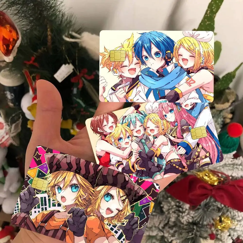 K-Kagamine-Len Anime Cartoon Bear Skin Sticker Film Tape Case For Big Credit Debit Card Front Side