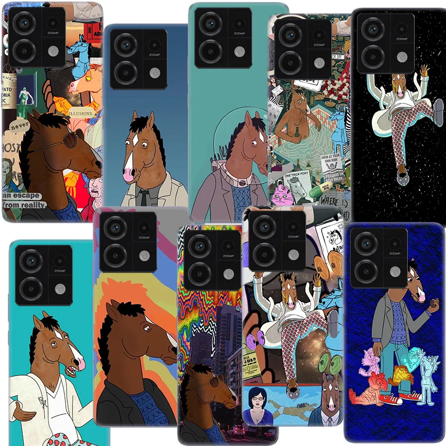 Cartoon B-BoJack Horsemans Clear Phone Case For Redmi Note 11 11S 11T 11E 10 Pro 10S 5G 9 9S 9T 8 8T 7 7A 6 6A S2 Coque Capa Har