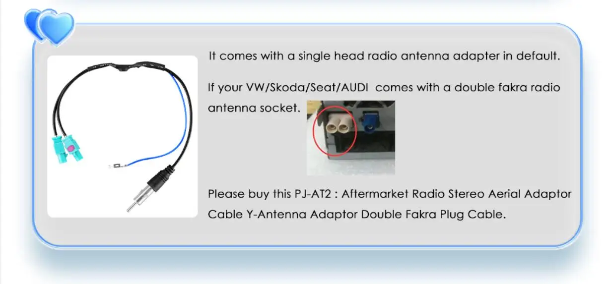 antenna adaptor for vw skoda seat audi car mulitmedia player only for Our Store Car Radio