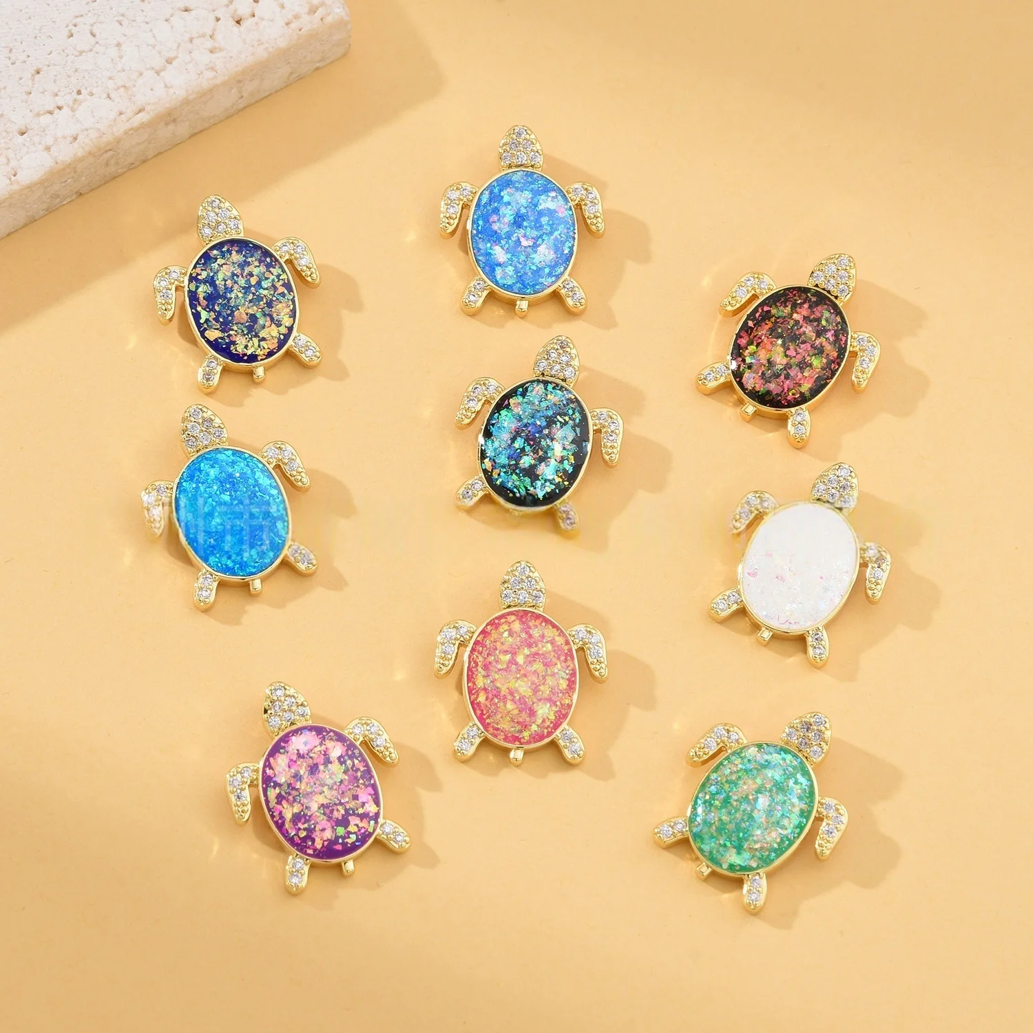

5 Pieces European and American Aobao Personalized Turtle Necklace Pendant DIY Jewelry Production Material Accessories Wholesale