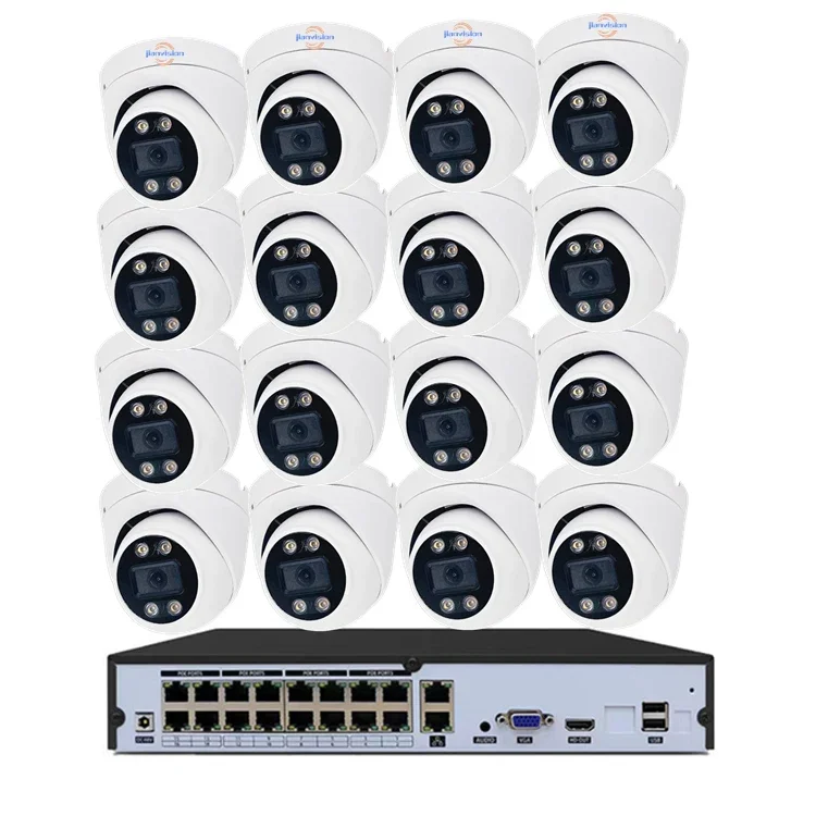 

Jianvision 4-мегапиксельная 16-канальная система IP-камеры с турелью POE и сетевым видеорегистратором для внутреннего и наружного наблюдения