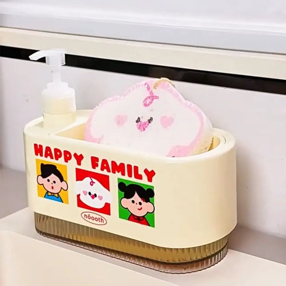 

Дозатор для мыла для рук 2-в-1, герметичный, с губчатой салфеткой, двойной дозатор мыла, многоразовый инструмент для чистки, контейнер для жидкого мыла для дома