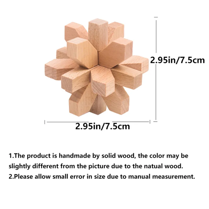 Serrure Kongming – Puzzle En Bois – Labyrinthe Rotatif – Déverrouillage – Réduction De Stress
