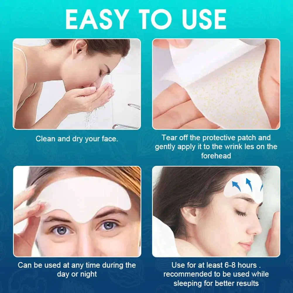 Forehead Wrinkle Patches12Pcs With Aloe &Niacinamic Acid Collagen Vitamin E Forehead Wrinkles Treatment For Smoothing Fine Lines