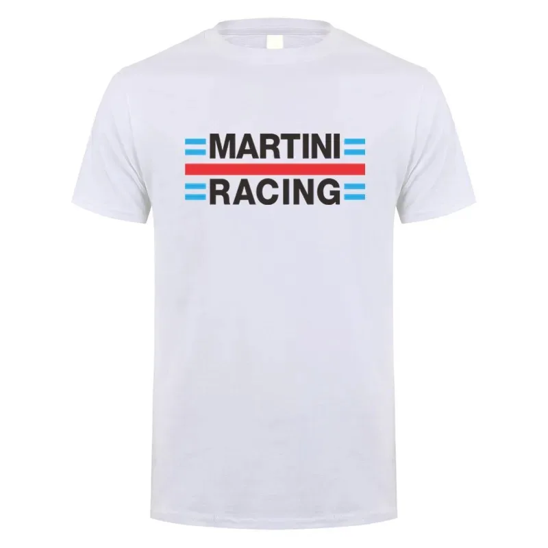 Martini Racing T Shirt  Cotton Summer Short Sleeve Printed Loose Casual Men\'s  Oversized T Shirt Stylish and Simple