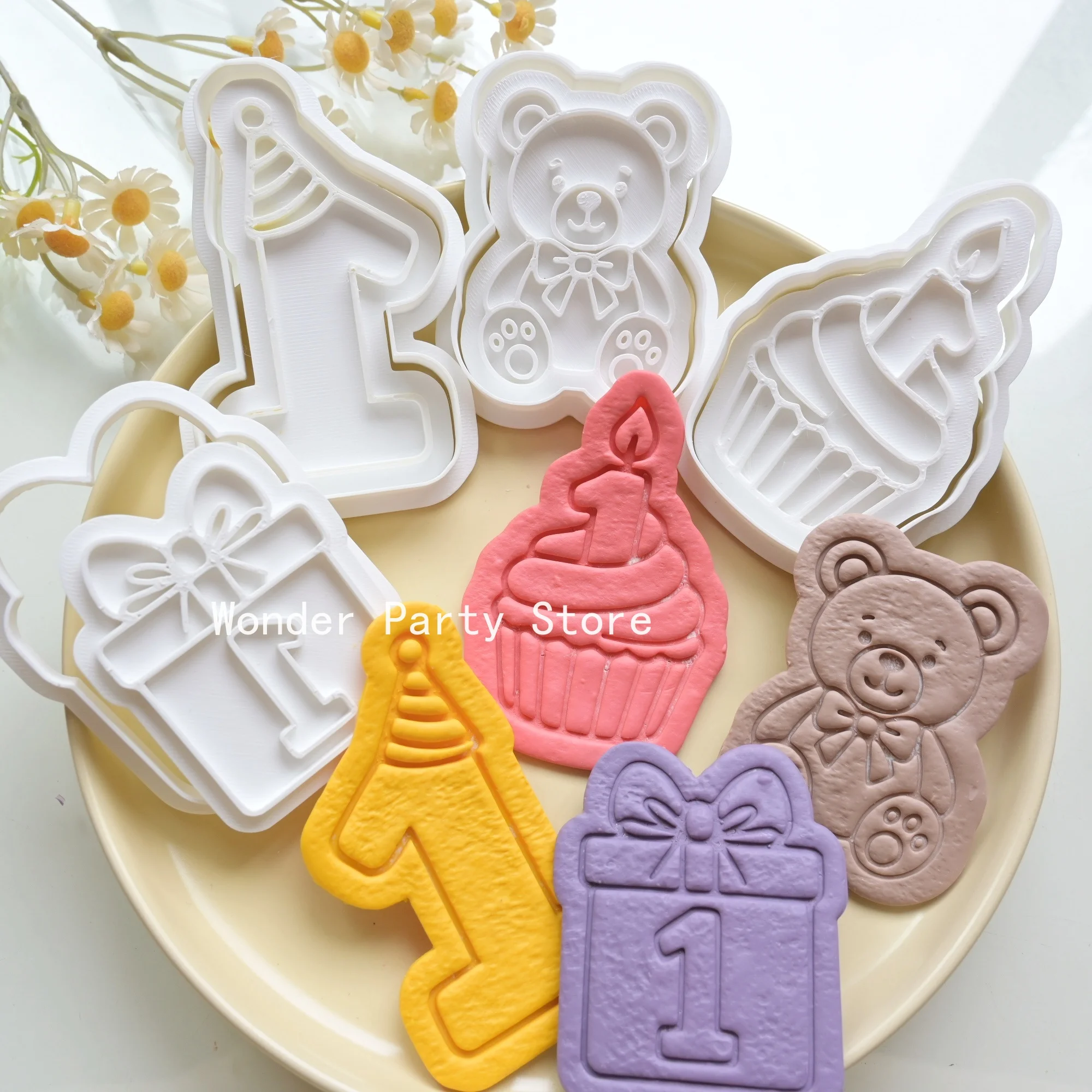 First Birthday Cookie Cutter Cute Biscuit Mold Suitable for Icing Cake Decoration and Cookie Pressing Cookie Decorating Supplies