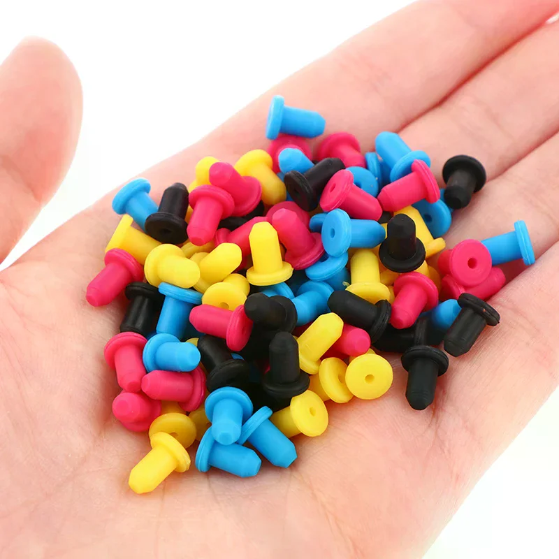 

10pcs Random 4mm High Elastic Refitting Tool Ink Cartridge Fixed Printer Accessories Rubber Seal Silicone Plug