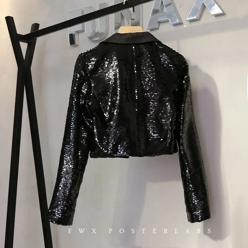 Sequin Blazer New Fashion Spring Fashionable And Trendy Blazer For Women With Sparkling Design Slimming Effect For Autumn