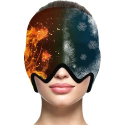 Envoltura de cabeza de hielo de Gel de 360 °, sombrero para aliviar el dolor de cabeza, terapia de frío y calor, envoltura de cabeza de hielo Flexible para senos nasales y estrés
