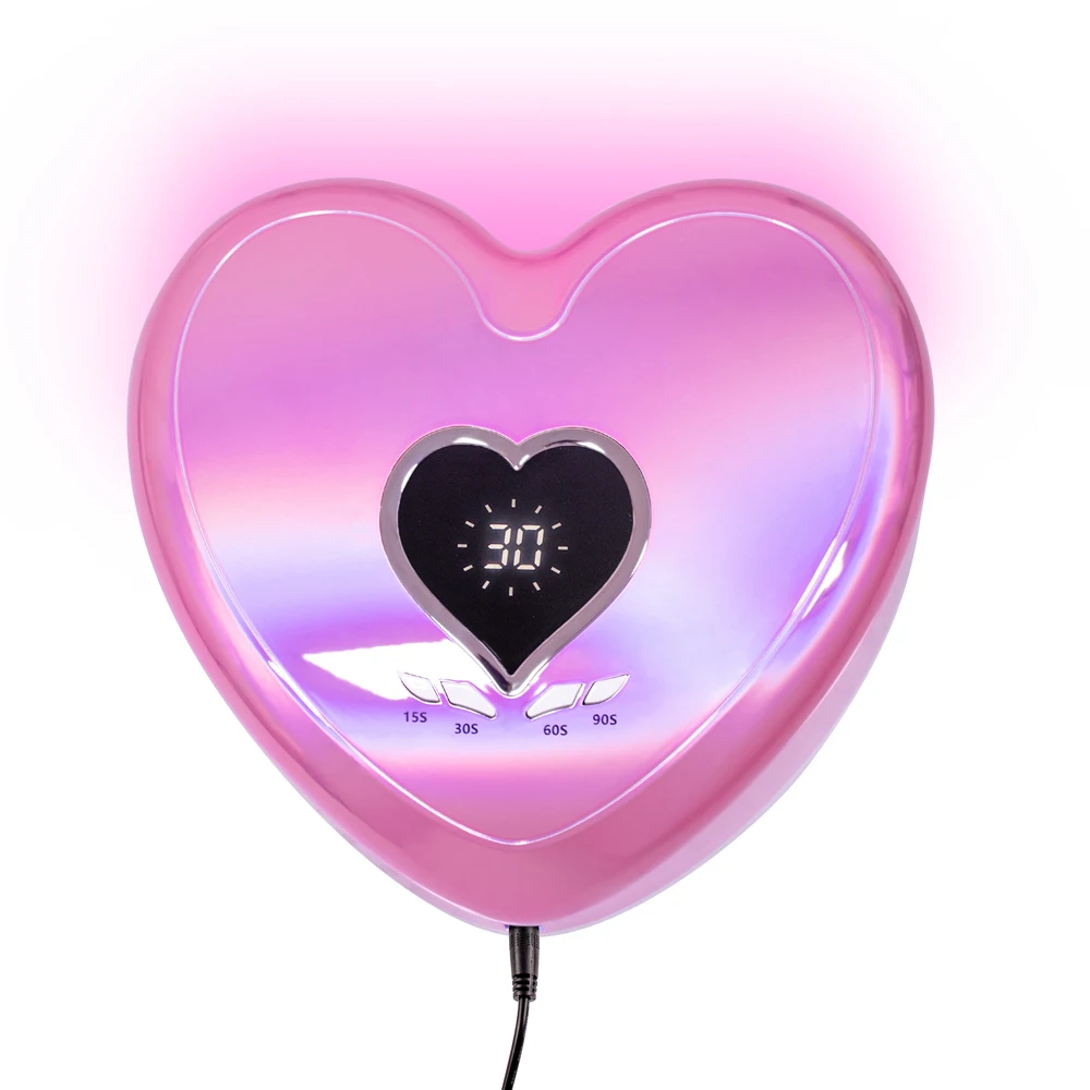 Lovely ที่มีประสิทธิภาพ96W UV Nail Light LED Heart Shape โคมไฟสีเจลทาเล็บเครื่องเป่า Curing เล็บเครื่องมือเล็บแห้ง96W Pro