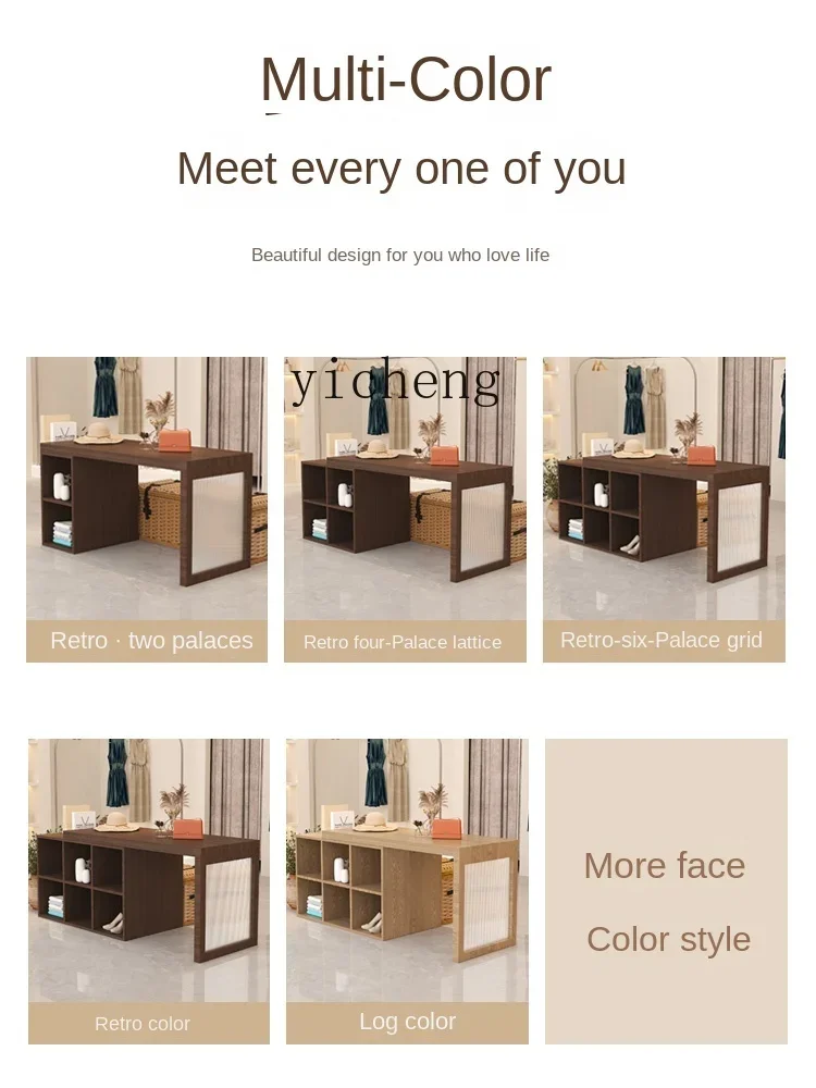 GZ Solid Wood Chinese Clothing Store Cashier Front Desk Small Shop Zhongdao Paint Display Retractable Bar Counter