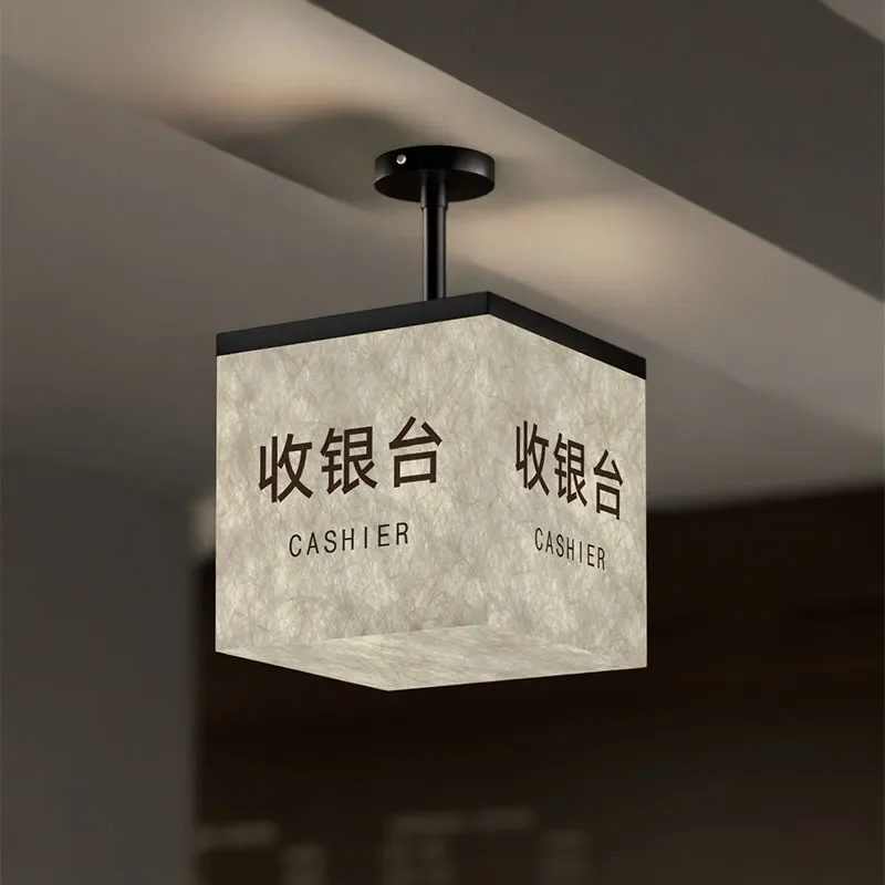 Double Sided LED Light Box For Bar Cashier Checkout Counter Hanging Sign With Custom Logo Illuminated Tip Board For Store