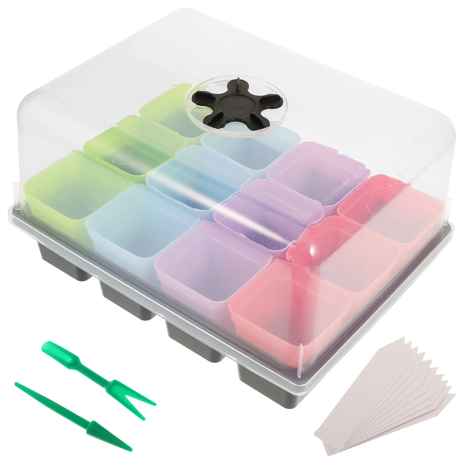 

1Set Plastic Square Nursery Pots Small Durable Planter Drainage Holes Plant Growing Kit Seed Starter Tray for Indoor Gardening