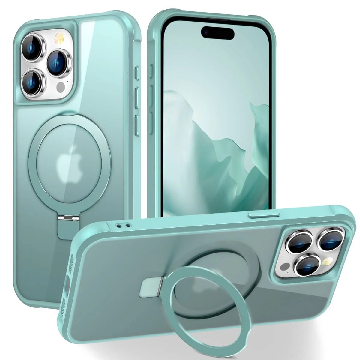 Étui avec support magnétique pour iPhone 15 14 13 12 11 Pro Max Plus, compatible avec MagSafe, housse fine antichoc de qualité militaire