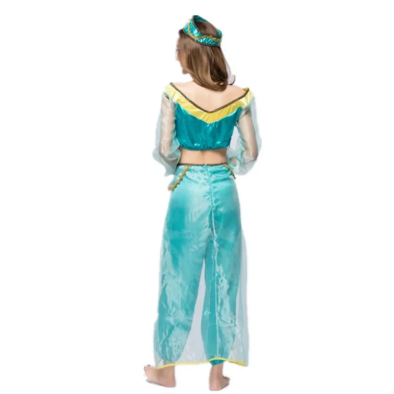 Princess Aladdin Jasmine role play  Halloween Costume Adult Female Sexy  Belly dance stage performance  Cheerleading costume OA1