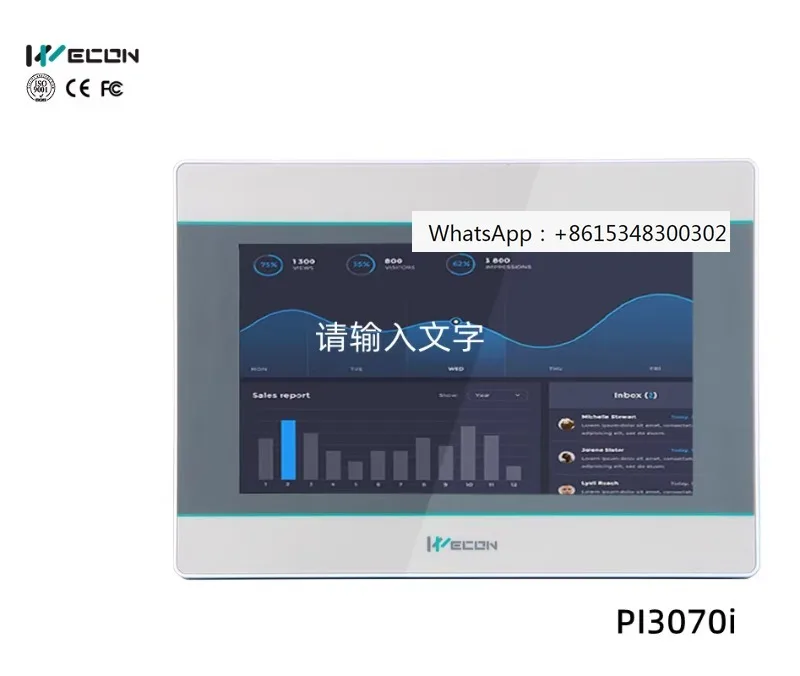 

WECON maintenance touch screen PI3102ie 3070ig (WIFI) 4G LEVI2043T35t 700ML