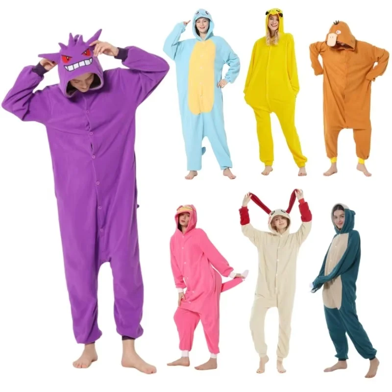 Pokemon Series Polar Fleece jumpsuit pajamas home wear cosplay performance wear Halloween and Christmas costumes