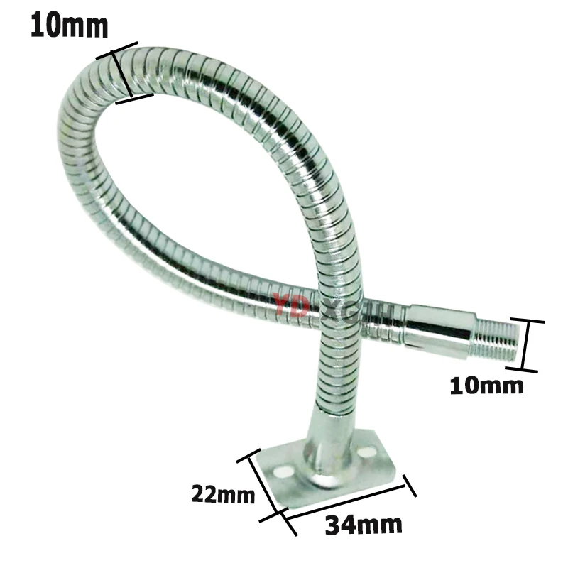 LED Gooseneck Lamp Flexible Metal Bracket Base M10mm Diameter 10-60cm Reading Lamp Tube for Reading with Adjustable Holder