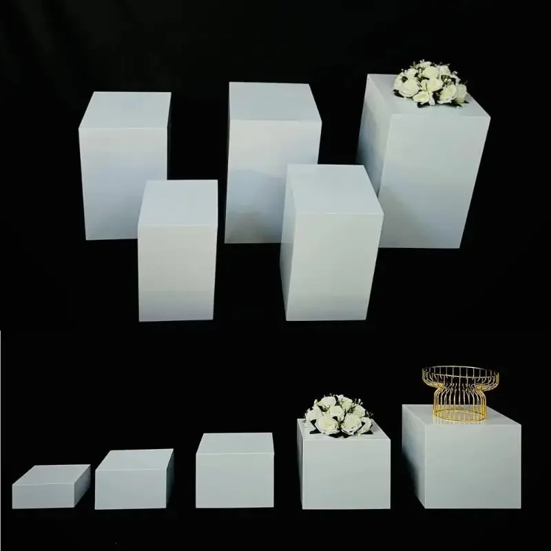 

10pcs White Column Dessert Table Centerpiece Flower Vase Home Hotel Feast Cake Fruits Display Stand Backdrop for Events