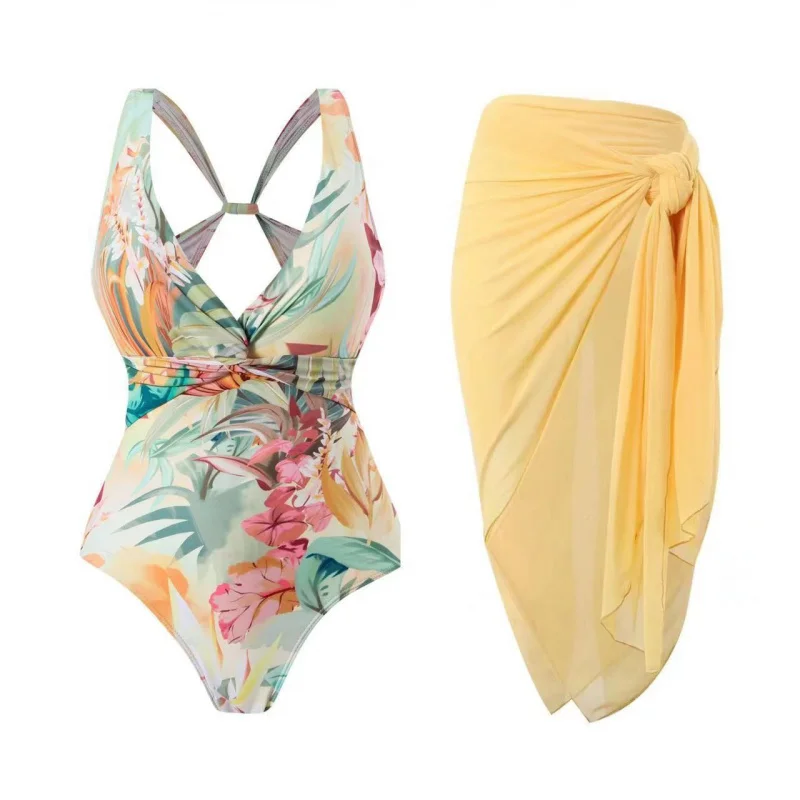 

New One-Piece Swimsuit for Women Slimming Sexy Backless Bikini Printed Independent Hot-Selling Swimwear