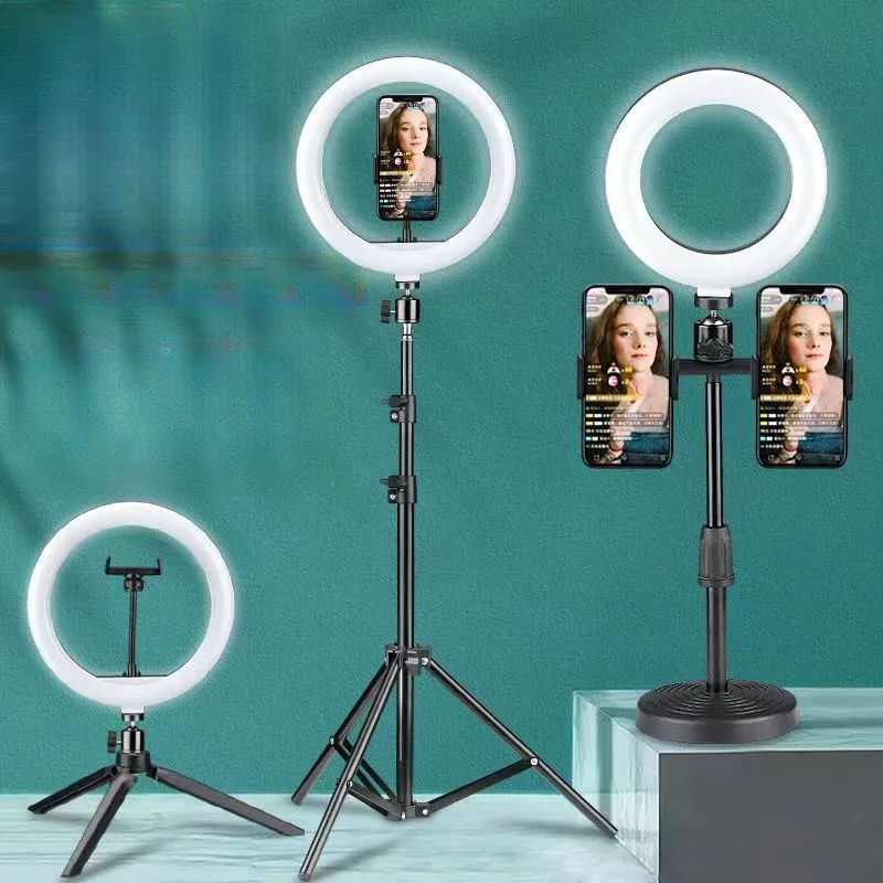 

Live Streaming Ring Light Stand With Tripod And LED Fill Light For Phone Beauty Lighting Mobile Photography Selfie Light