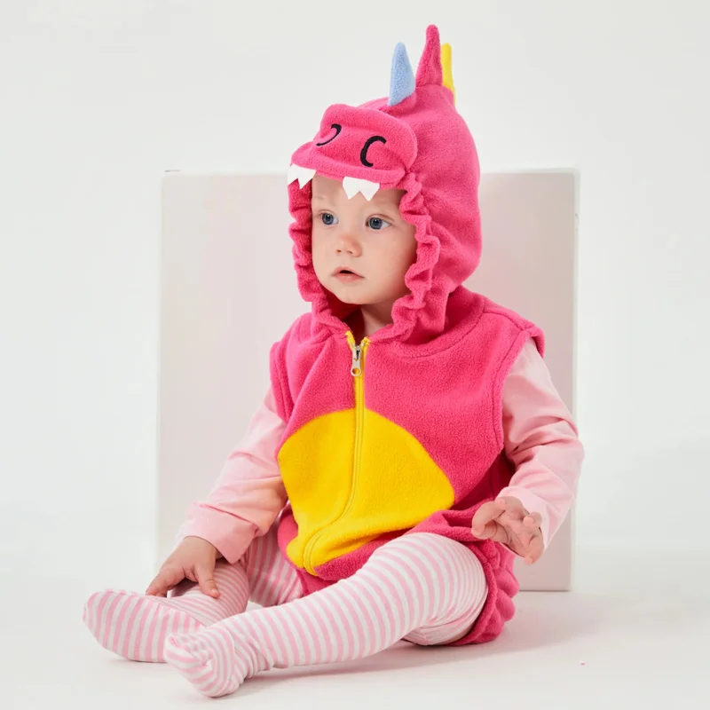 Disfraz de dinosaurio Umorden Cutie Pink Dino para niñas pequeñas, mono con capucha sin mangas, disfraz de cumpleaños de Purim de Halloween O