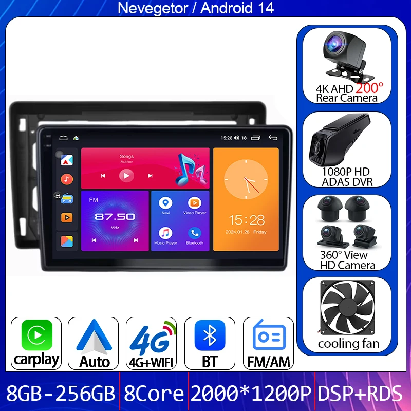 

QLED Screen 5G WIFI For Ford Transit Focus 2004-2014 Car Android Auto Radio GPS Navigation Multimedia Video Player No 2din DVD