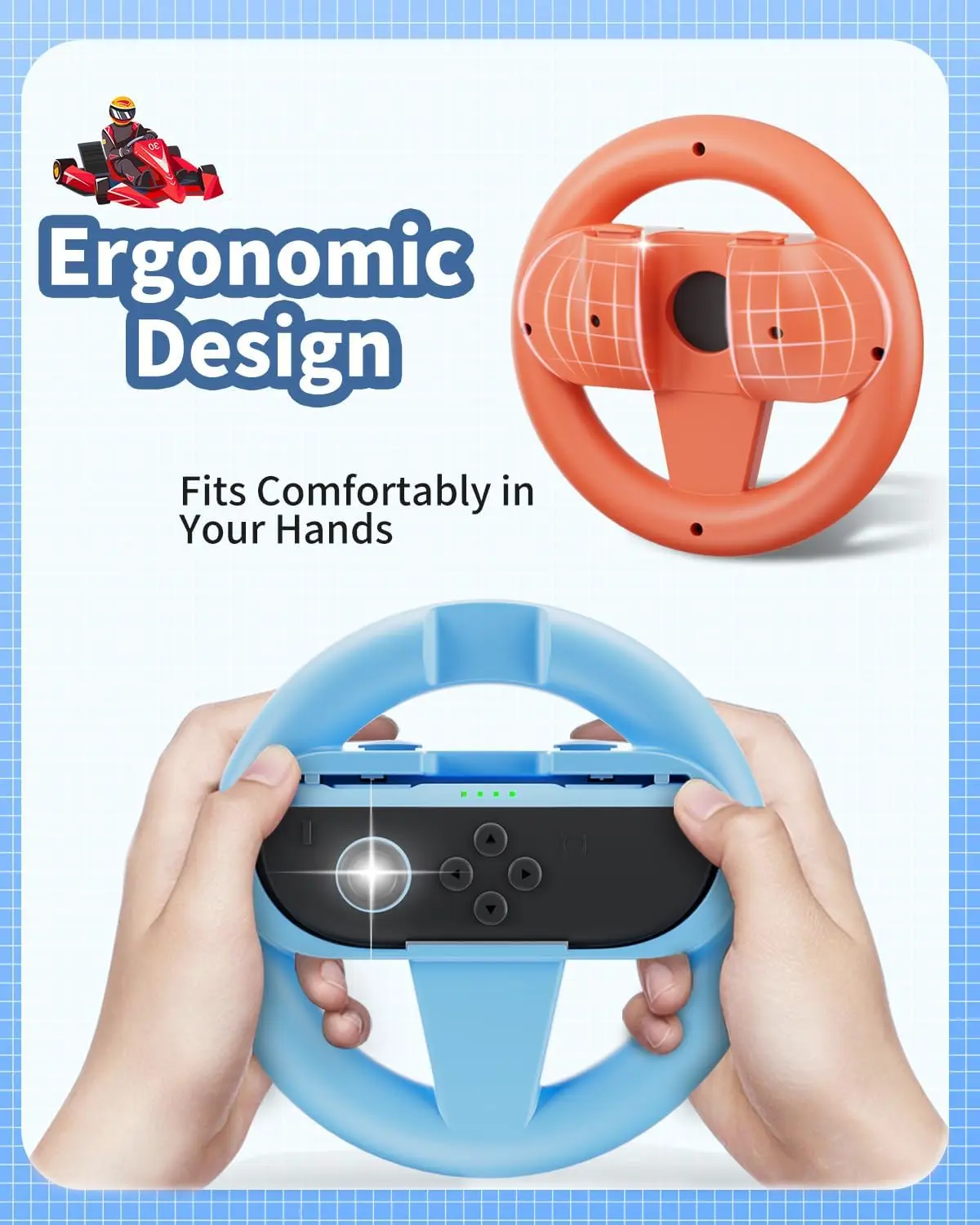 2 Pack Steering Wheel Grips For Switch 2 Joy-Con Left&Right Controller Bracket Stand Holder For Switch 2 Joy-con Accessories image 4