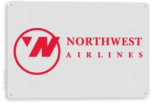 Northwest Airlines Sign, Airport Hangar, Retro Commercial Aviation Tin Sign C621