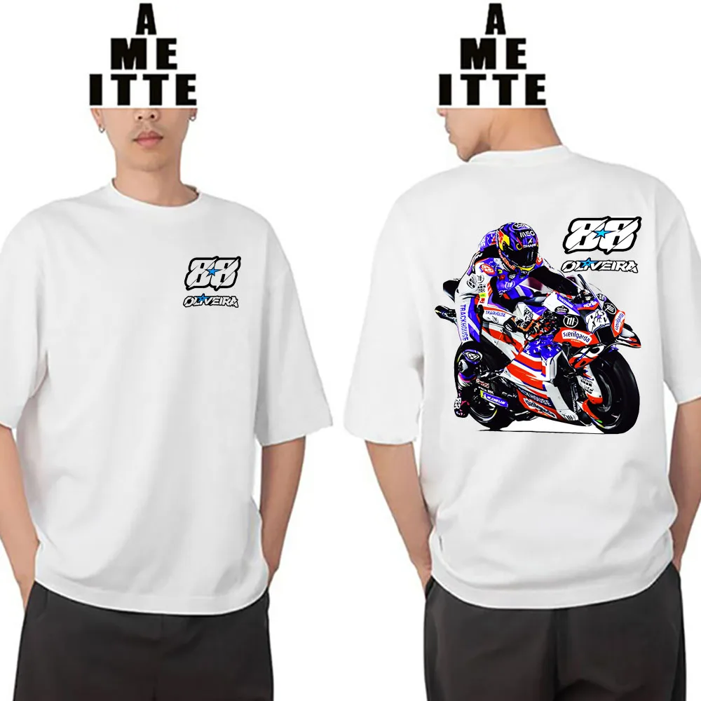 Miguel Oliveira 88 GP Race Legend Rider T-Shirt Men Short Sleeve Hip Hop Sport Boy Casual Tees Man Motorcycle Riding White Tops