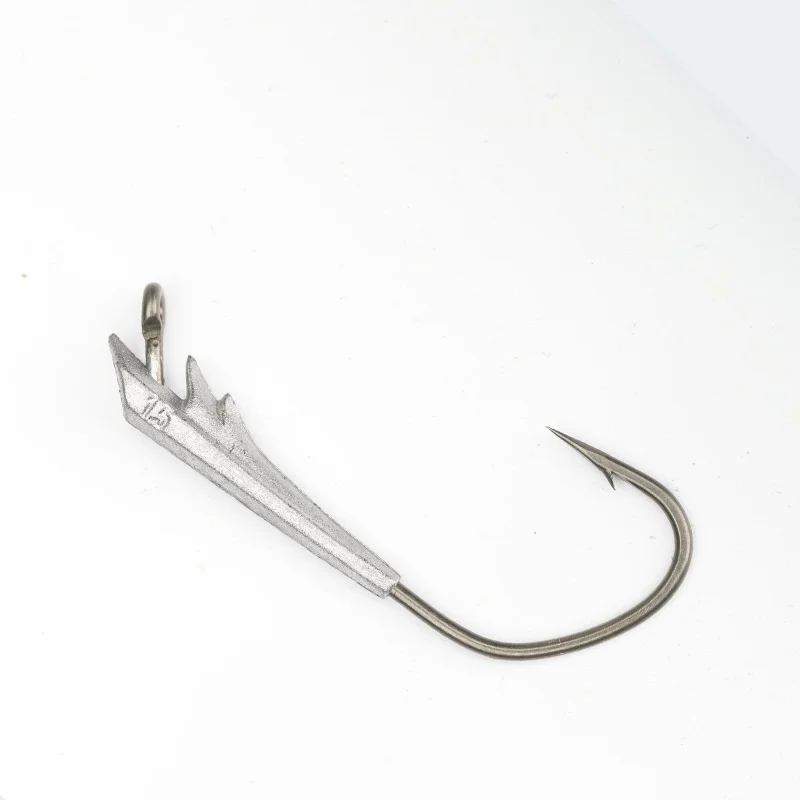 Angelhaken mit Bleigewicht, 4 x verstärkter Hakenstange, Wurm-Jig-Kopfhaken, Texas Rig Spiral Sinking Lure, Lot 10 Stück, Ausverkauf – Detail 3