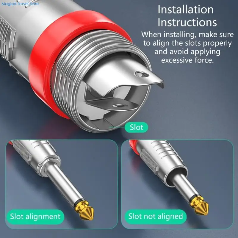 N2UB 6.35mm Male Connector 24K Gold Contacts Studio Grade Sound Screw Lock For Musicians Home Studios