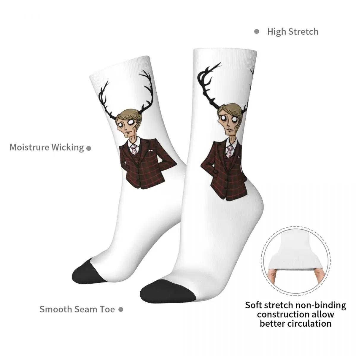 Will And Hannibal Socks Harajuku Sweat Absorbing Stockings All Season Long Socks Accessories for Man's Woman's Birthday Present