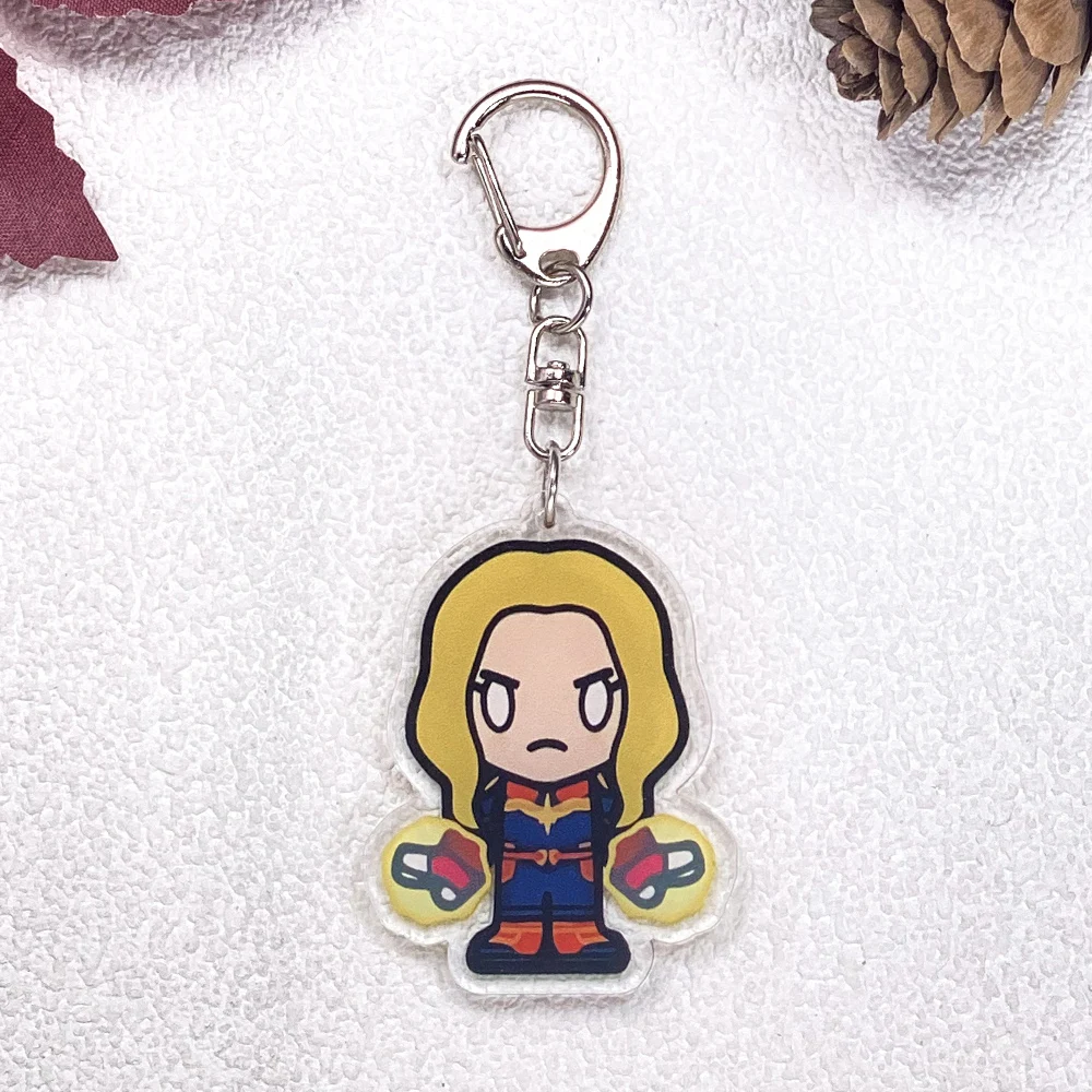 11 Stück Cartoon-Charaktere Avengers Schlüsselanhänger Zubehör Acryl Niedliche Anhänger für Taschen Schlüsselhalter Rucksack Dekoration Geschenk – Detail 4