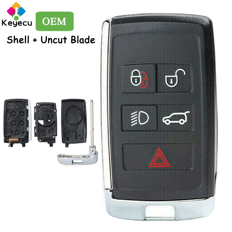 

KEYECU Smart Remote Car Key Shell Case With 5 Buttons Fob for Land Rover Range Rover Evoque Sport Velar Discovery 2018 2019 2020