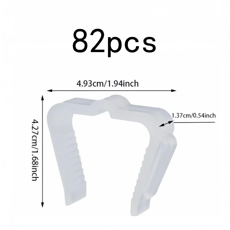 White Outdoor Light Clips 82 pcs, Easy Install, Securely Hold Lights on Eaves and Fences, No Tools, Sturdy and Durable