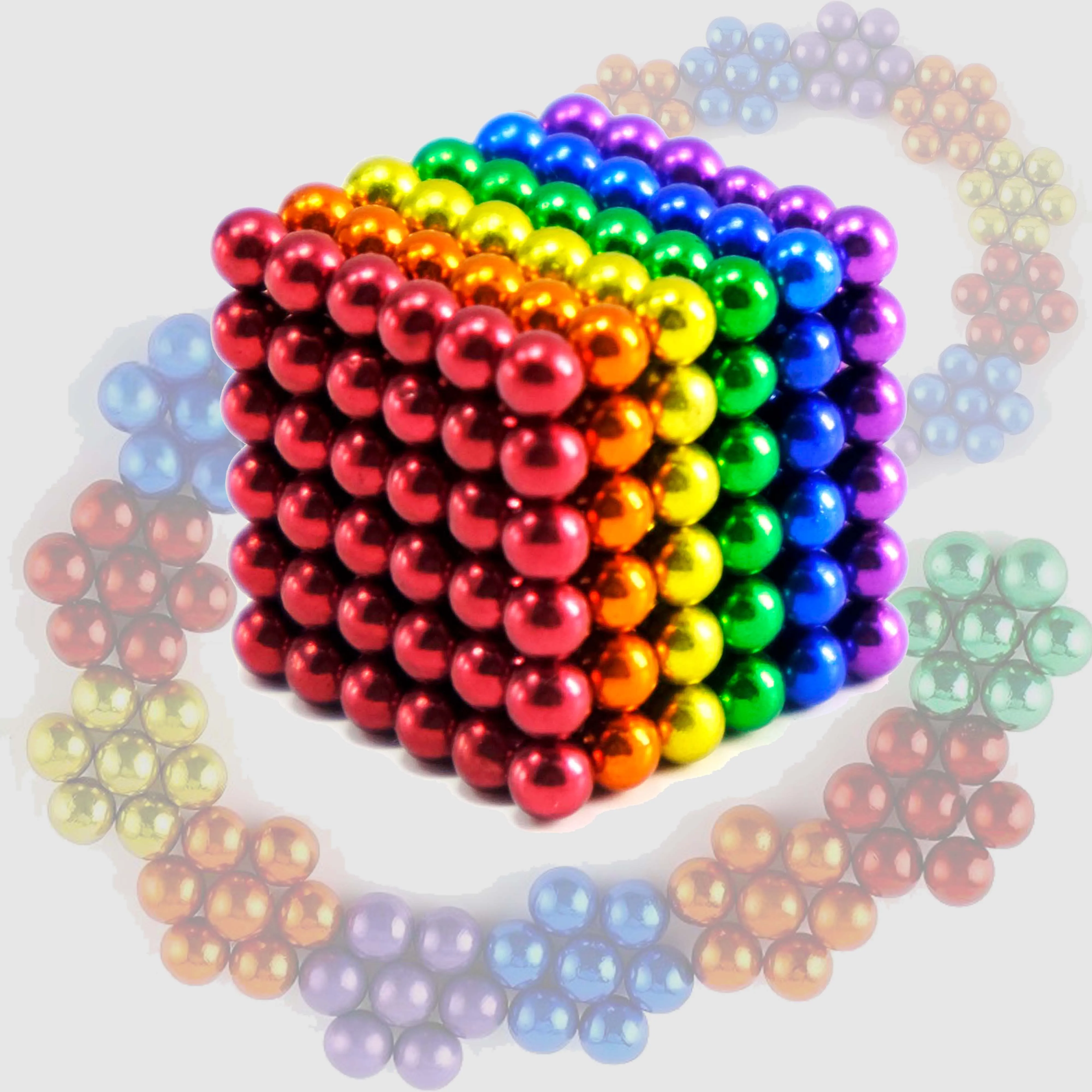 Bolas magnéticas coloridas con fuerte potencia de succión que se pueden montar en un imán educativo versátil para aliviar el estrés