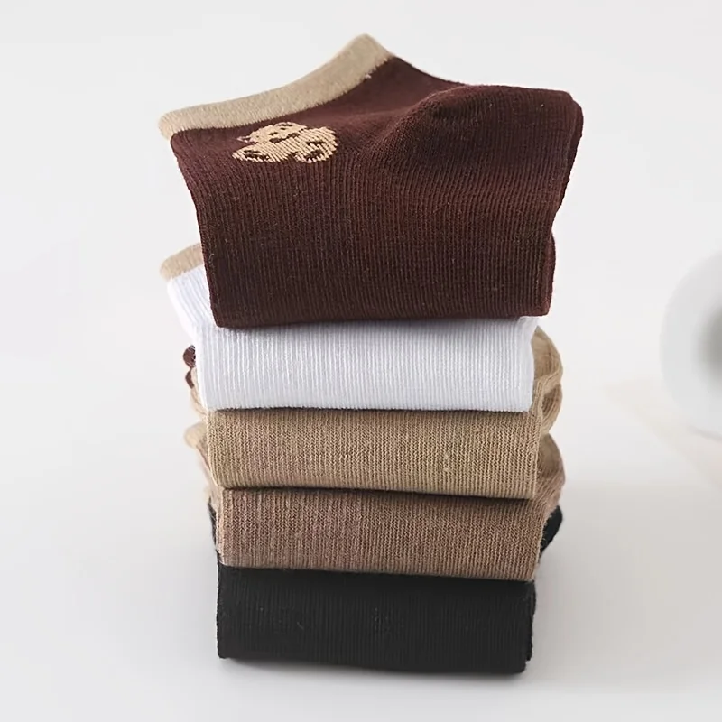 10-Pair Women's Panda Paw Ankle Socks: 98% Polyester 2% Spandex, Elastic Ribbed Cuff & Multi-Color