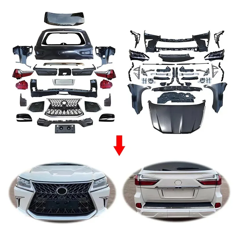 for  Wrap-around body kit lights, center mesh, front bumper, rear bumper For Lexus LX570 2008-2015 Car Modification 2022