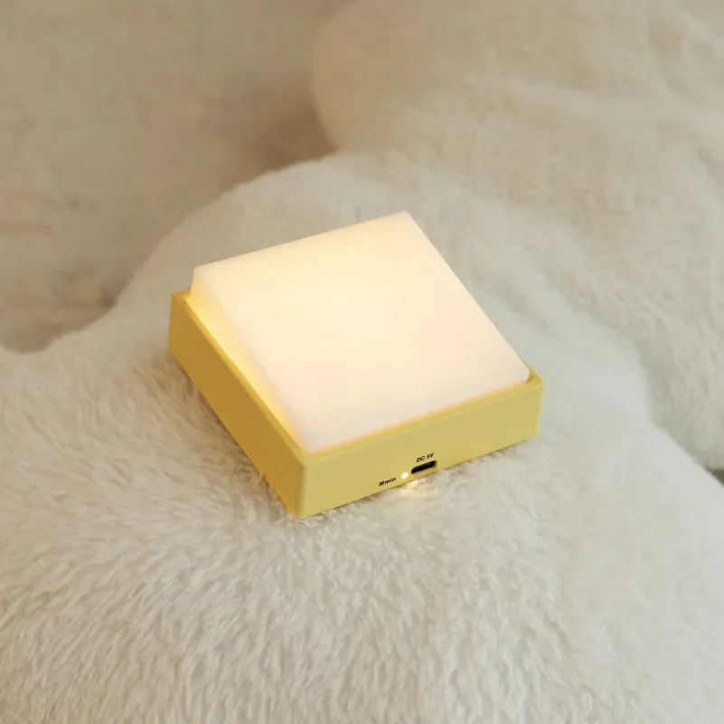 Minimalist Switch Night Light USB Charging for Home Bedroom Bedside – Simple White/Yellow Design