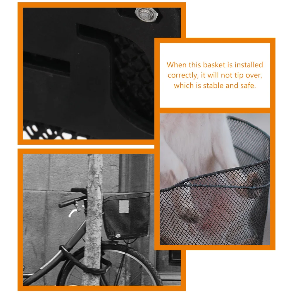 

Quick Release Bike Basket Front Durable Sturdy Iron Handlebar Cycling Storage Holder Outdoor Mountain Bicycle Accessories