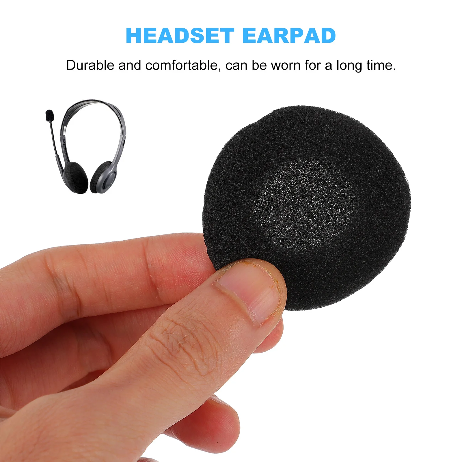 

30Pcs Headset Earpad Replacement Breathable Absorbent Super Padding 5Cm Maximum Ear Comfort All Day Listening Headset Earpad