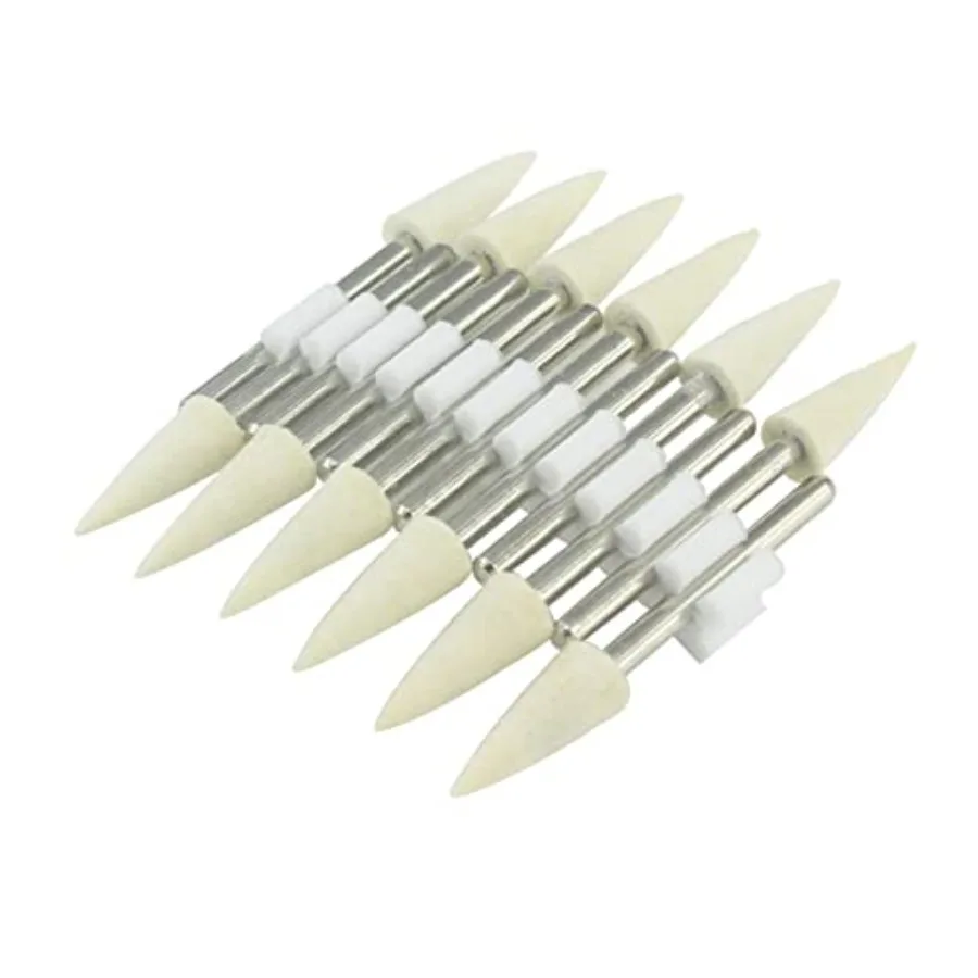 𝐋𝐮𝐨 𝐤𝐞 8mm Wool Felt Polishing Bits - 1/8'' Shank Cone Shape Wool Felt Buffing Polishing Points for Dremel Rotary Tool Pac