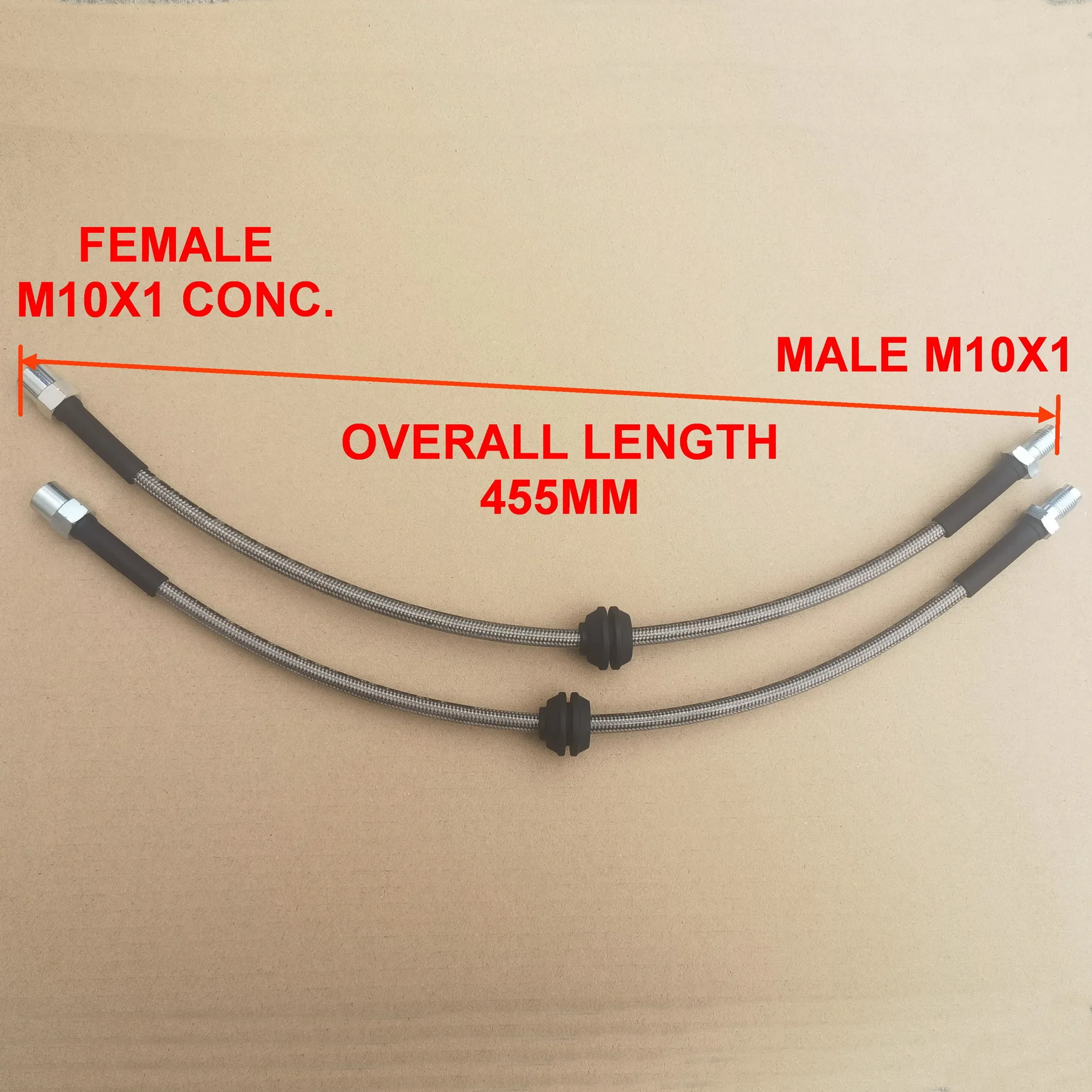 1 Pair M10x1 Stainless Braided Universal Hydraulic Front Brake Hose Line For Audi Benz BMW Classical Cars