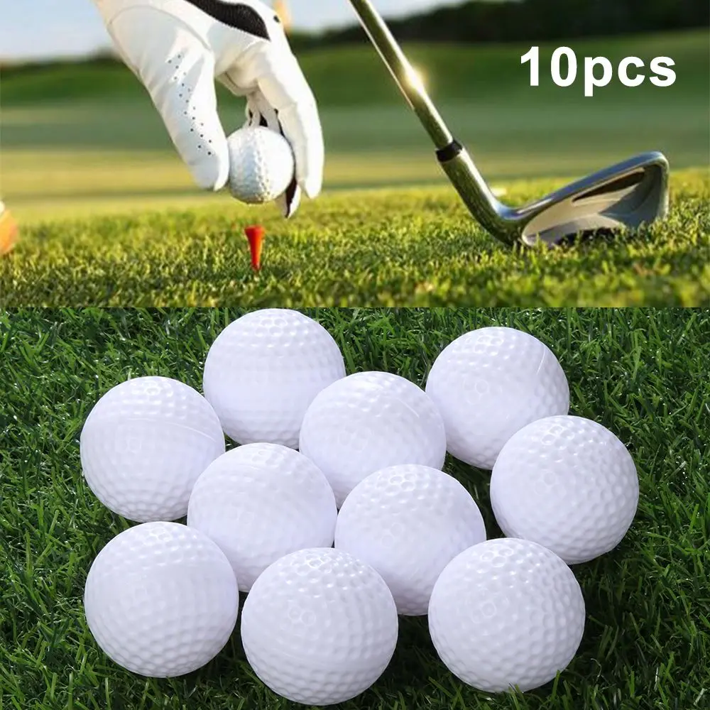 Practice Golf Balls 10 Pcs White True Flight Soft Indoor Air Ball\'s