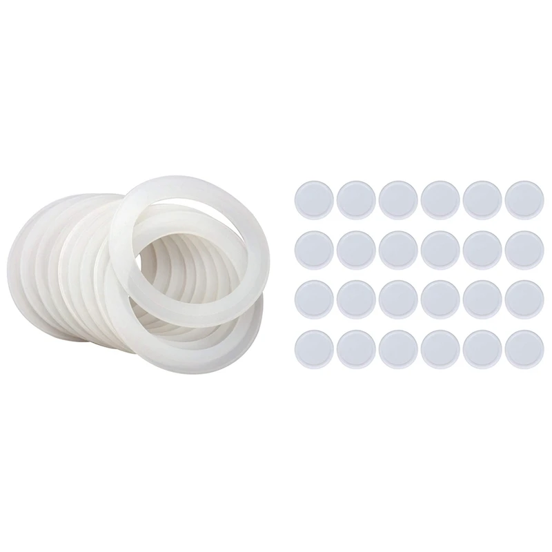 

Regular Mouth Lids For Mason Jar Lids Plastic Storage Caps 70Mm & Silicone Sealing Rings For Leak Proof Mason Jar Lids