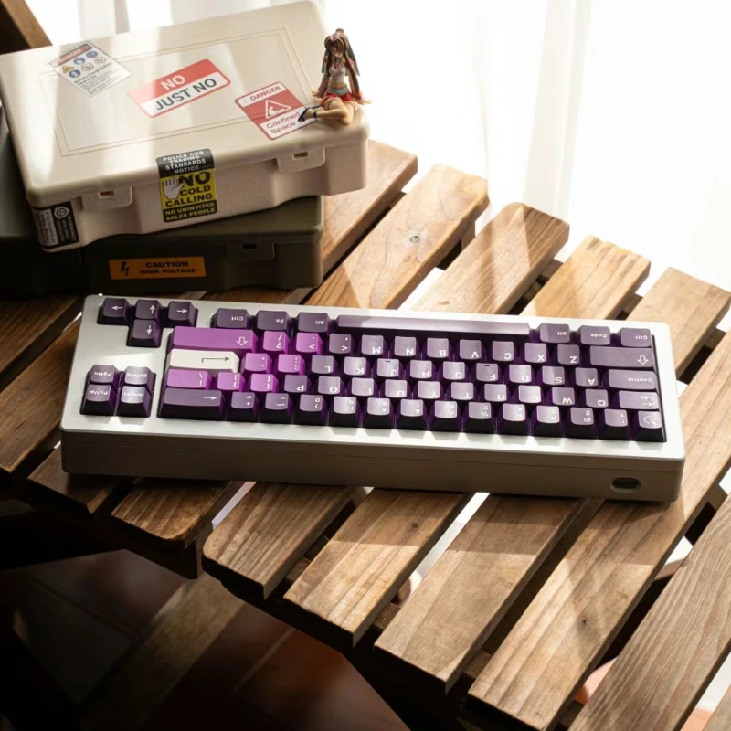 ECHOME Amethyst Theme Keycap ABS Two-color Molding Purple Two Sets of Mix Key Cap Cherry Profile Key Cap for Mechanical Keyboard