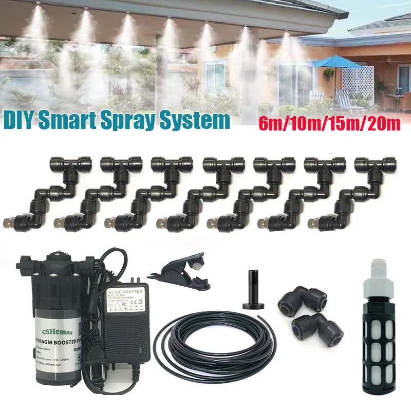 

DIY Misting Cooling Kit 360 Adjustable Universal Spray For Garden Greenhouse Irrigation System Aquarium Reptile Humidity