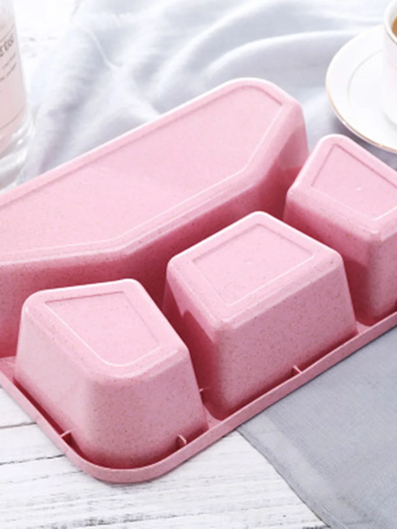 1개 밀짚 도시락통, 일본식 4칸 도시락통, 학생용 사각형 전자레인지용 식품 용기, 사무실용